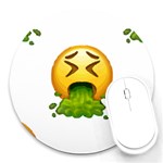 Emoji Puking Round Mousepad