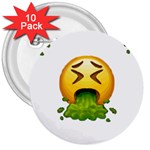 Emoji Puking 3  Button (10 pack)