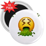 Emoji Puking 3  Magnet (10 pack)