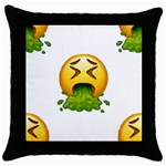 Emoji Puking Throw Pillow Case (Black)