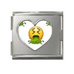 Emoji Puking Mega Link Heart Italian Charm (18mm)