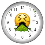 Emoji Puking Wall Clock (Silver)