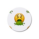 Emoji Puking Rubber Coaster (Round)