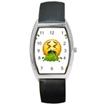 Emoji Puking Barrel Style Metal Watch