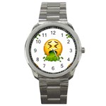 Emoji Puking Sport Metal Watch