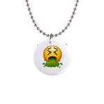 Emoji Puking 1  Button Necklace