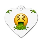 Emoji Puking Dog Tag Heart (One Side)