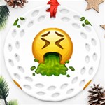 Emoji Puking Ornament (Round Filigree)