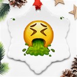 Emoji Puking Ornament (Snowflake)