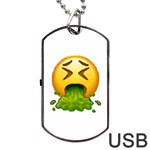 Emoji Puking Dog Tag USB Flash (One Side)