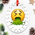 Emoji Puking Ornament (Oval Filigree)