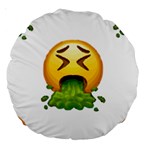 Emoji Puking Large 18  Premium Round Cushion 