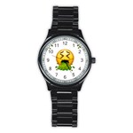 Emoji Puking Stainless Steel Round Watch