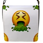 Emoji Puking Flap Closure Messenger Bag (S)