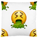 Emoji Puking Large Flano Cushion Case (One Side)