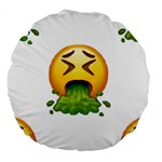 Emoji Puking Large 18  Premium Flano Round Cushion 