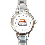 Emoji Curling Stone Round Italian Charm Watch