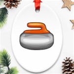 Emoji Curling Stone Ornament (Oval)