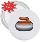 Emoji Curling Stone 3  Button (10 pack)