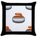 Emoji Curling Stone Throw Pillow Case (Black)