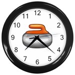 Emoji Curling Stone Wall Clock (Black)