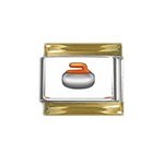 Emoji Curling Stone Gold Trim Italian Charm (9mm)