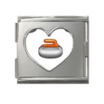 Emoji Curling Stone Mega Link Heart Italian Charm (18mm)