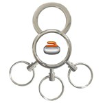 Emoji Curling Stone 3-Ring Key Chain