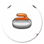 Emoji Curling Stone Magnet 5  (Round)