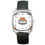 Emoji Curling Stone Square Metal Watch