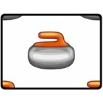 Emoji Curling Stone Fleece Blanket (Large)