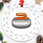 Emoji Curling Stone Ornament (Round Filigree)