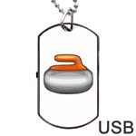 Emoji Curling Stone Dog Tag USB Flash (One Side)