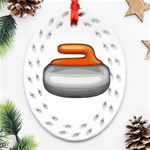 Emoji Curling Stone Ornament (Oval Filigree)