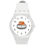 Emoji Curling Stone Round Plastic Sport Watch (M)