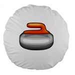 Emoji Curling Stone Large 18  Premium Round Cushion 