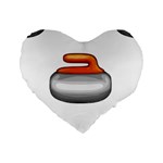 Emoji Curling Stone Standard 16  Premium Heart Shape Cushion 