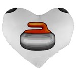 Emoji Curling Stone Large 19  Premium Heart Shape Cushion