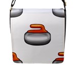 Emoji Curling Stone Flap Closure Messenger Bag (L)