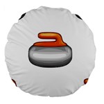 Emoji Curling Stone Large 18  Premium Flano Round Cushion 