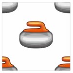 Emoji Curling Stone Large Satin Scarf (Square)