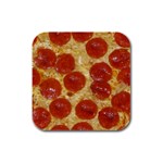 Pepperoni Pizza Rubber Square Coaster (4 pack)