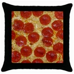 Pepperoni Pizza Throw Pillow Case (Black)