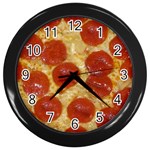 Pepperoni Pizza Wall Clock (Black)