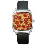 Pepperoni Pizza Square Metal Watch