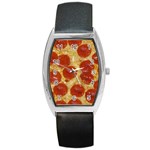 Pepperoni Pizza Barrel Style Metal Watch