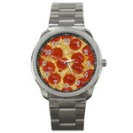 Pepperoni Pizza Sport Metal Watch