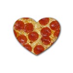 Pepperoni Pizza Rubber Coaster (Heart)