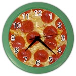 Pepperoni Pizza Color Wall Clock