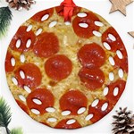 Pepperoni Pizza Ornament (Round Filigree)